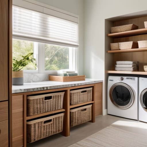Laundry room organization storage solutions.
